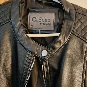 Ci Sono Black Leather Jacket Timeless Cropped Design
